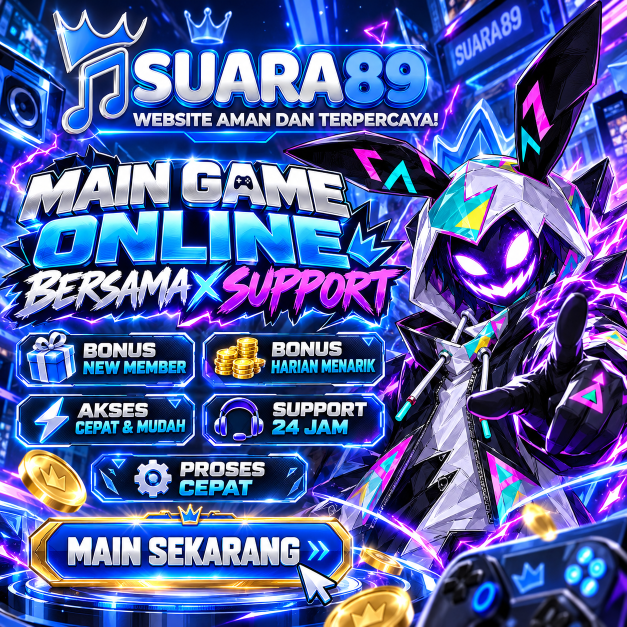 SUARA89 Main Game Online Bersama x Support